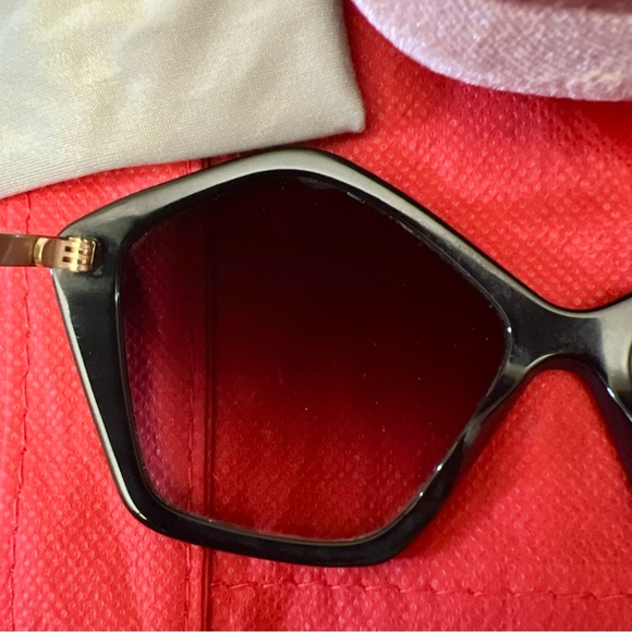 MIU MIU Pentagon SMU 11N 57014 1AB0A7 Black Gold / Grey Gradient Sunglasses Wmns - Picture 10 of 16